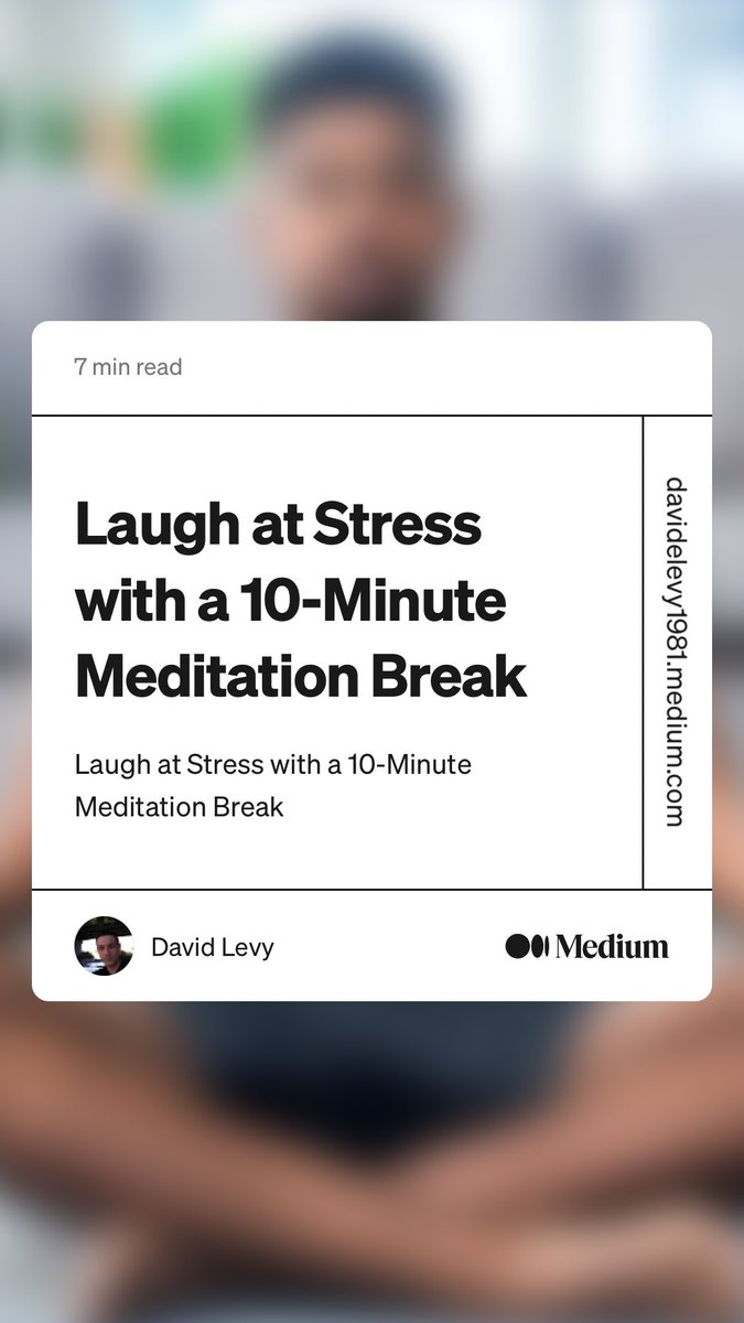 EnteringNature's tweet photo. “Laugh at Stress with a 10-Minute Meditation Break” by David Levy
https://t.co/ux7ODXLl7n #mediumwriters #meditationmonday https://t.co/hOIjvyrzOG