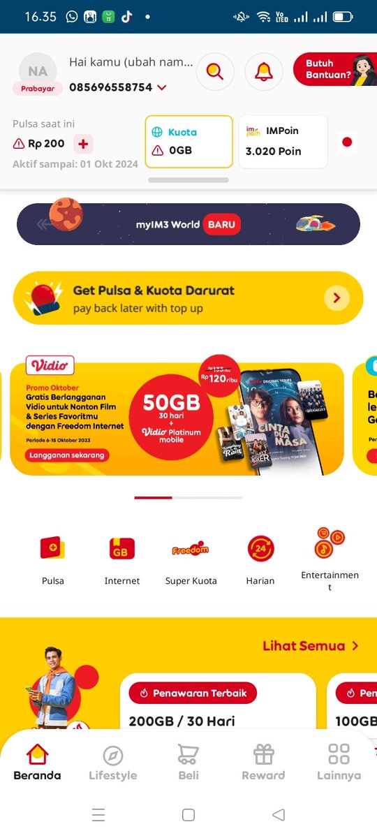 juniorght7's tweet photo. Kacau nih im3, beli paket 100 Giga hanya 3 hari lenyap seketika 100 giga nya. @IndosatCare @indosatim3 https://t.co/73D8mtwzfv