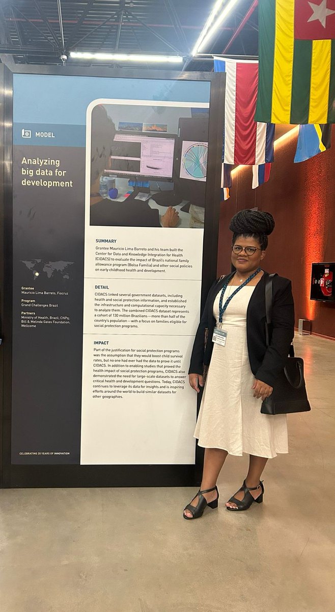 dandaraoramos's tweet image. Foto com o banner do @cidacs_fiocruz aqui no #GCAM2023 
Em destaque como um dos 20 projetos de maior relevância em 20 anos do programa! @MBarreto1954 @gatesfoundation #GrandChallenges