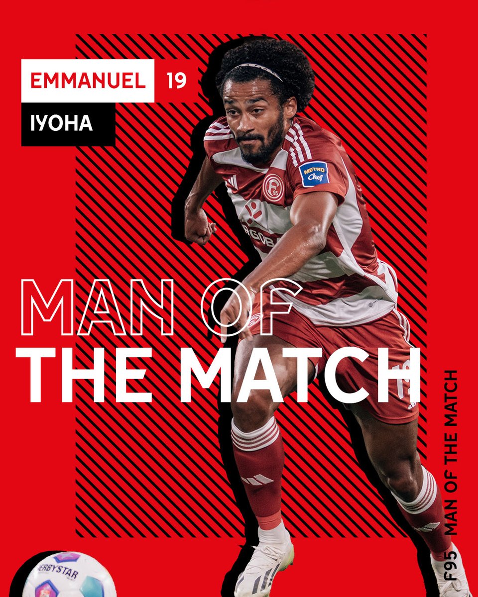 f95's tweet photo. Apropos Emmanuel Iyoha 😋
Ihr habt "Emma" im "Block F95" - unserem Fan- und Mitgliederportal - zum "Man of the match" gewählt 🥇
#f95 | 🔴⚪️ | #F95OSN https://t.co/MXBlJ2JP6o