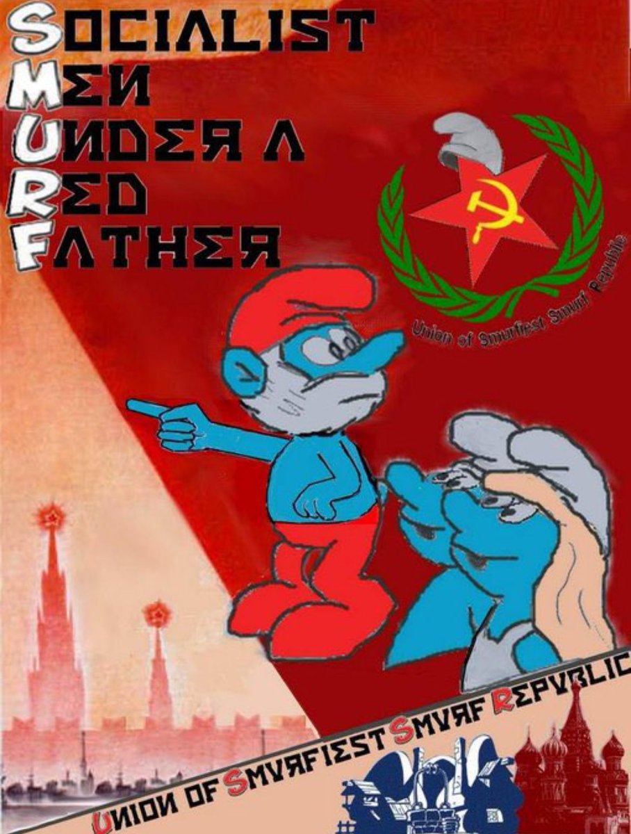 - Azman ise ABD'nin yanındaki yancı ülkeleri temsil eder.

Şirinler, ingilizce Smurf "Socialist Men Under Red Flag/Father" olarak açılır: (Kızıl bayrak altında yaşayan sosyalistler)

Şirinler ABD kapitalizmine karşı yaratılmıştır ve Amerika'da uzun bir dönem yasaklanmıştır.