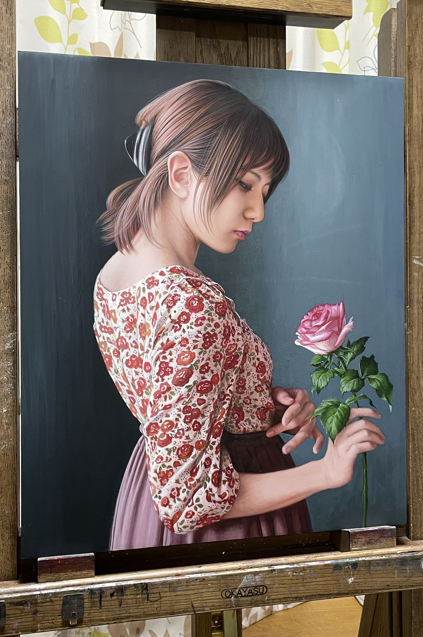 絵画　油彩画　少女　Keith 「微笑み」 絵画 油彩画 少女 Keith 「微笑み」 - メルカリ