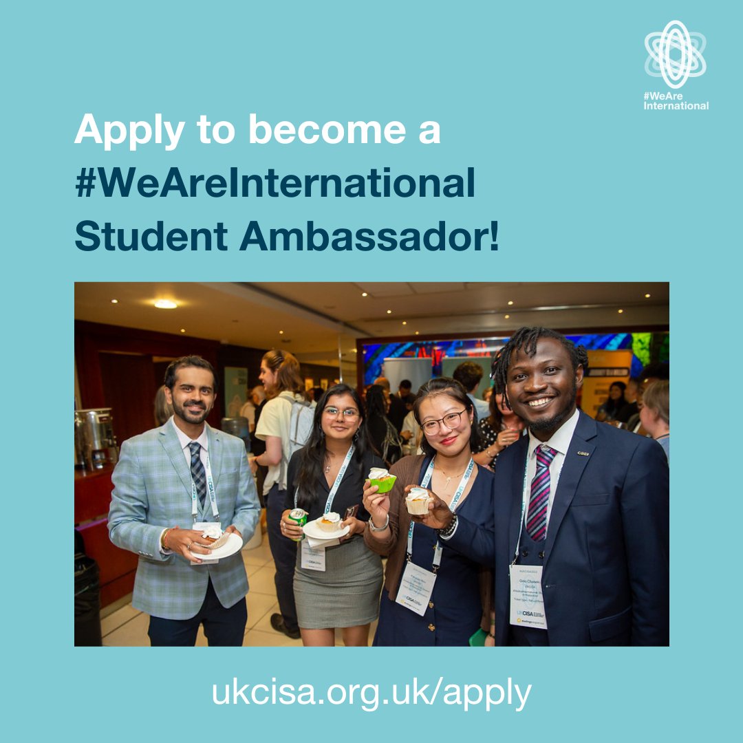 Applications are still open for our #WeAreInternational Student Ambassador 2024-25 programme! 🌎 🔷 Shape a quality international student experience in the UK 🔷 Develop your skills through training and mentoring Apply before 26 October 👉 ukcisa.org.uk/apply