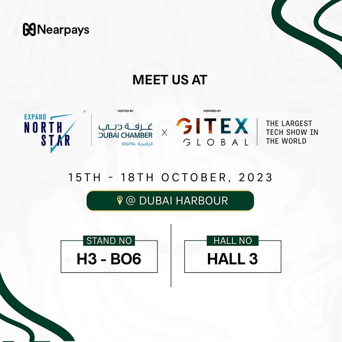 nearpays's tweet photo. We're so excited to announce to you that we'll be exhibiting at Expand North Star | Gitex Global.
Come visit us at booth H3-B06 for Demos, and more.
Follow us to get updated!
#ExpandorthStar #Nearpays #VirtualPOS #Finance #Fintech #GitexGlobal https://t.co/OejW1hKoH3
