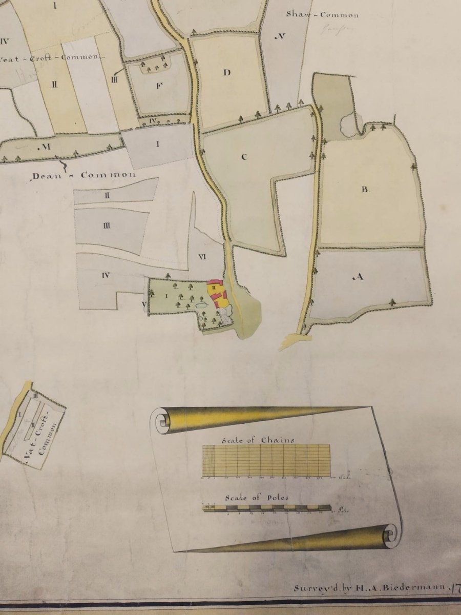 HertsArchives's tweet photo. For today's #MapMonday two of our staff chose this exquisite plan of Bettwells Farm and Hollybush Hall in St Steven’s parish, St Albans (Ref: 75166). It includes a boldly drawn compass rose and the table of reference and scale drawn as scrolls.

#Maps #Smallford #StAlbans https://t.co/7AYRZfkGCl