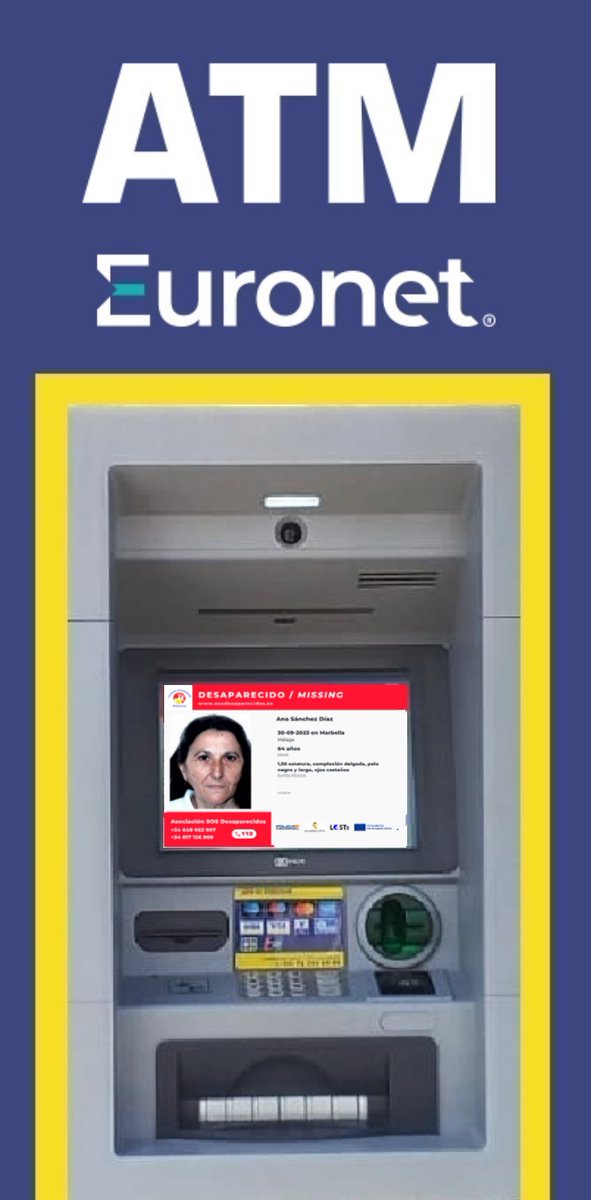 📢 Activamos la Red de cajeros automáticos de Euronet ATMs Cajeros España, para difundir la alerta de Ana, desaparecida en Marbella.  #Desaparecidos #sosdesaparecidos #Malaga #EuronetATMsEU. facebook.com/EuronetATMsES/