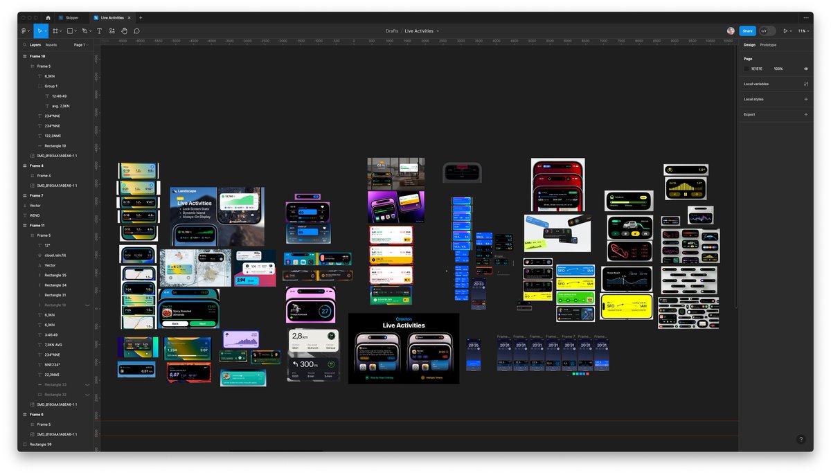alpennec's tweet photo. My canvas while working on a Live Activity for my logbook app. I usually try to avoid designing in Figma because I find myself spending too much time on little details, but sometimes it helps me create variants faster.

#BuildInPublic #IndieDev #iOSDev #ActivityKit #WidgetKit https://t.co/soAiOTcmzF