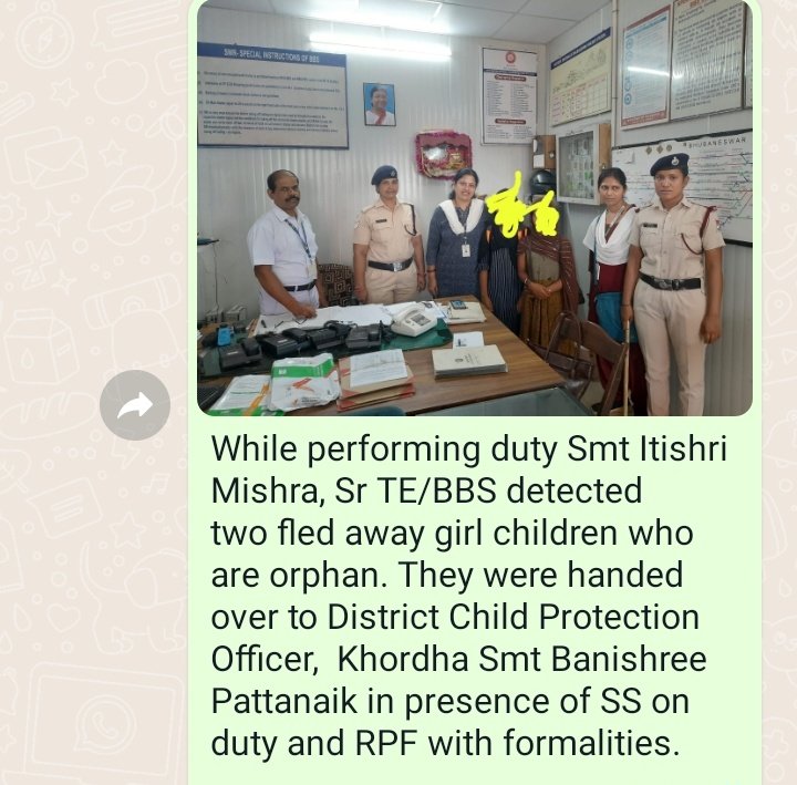 Noble job done by Itishri Mishra Madam Sr TE Bbs Kur Rd Divn 👌👌👏👏
@DRMKhurdaRoad @irtcso @RailKarmYOGI_TC @RailMinIndia @CHILDLINE1098 @RailwayChildInd @KUR_IRTCSO