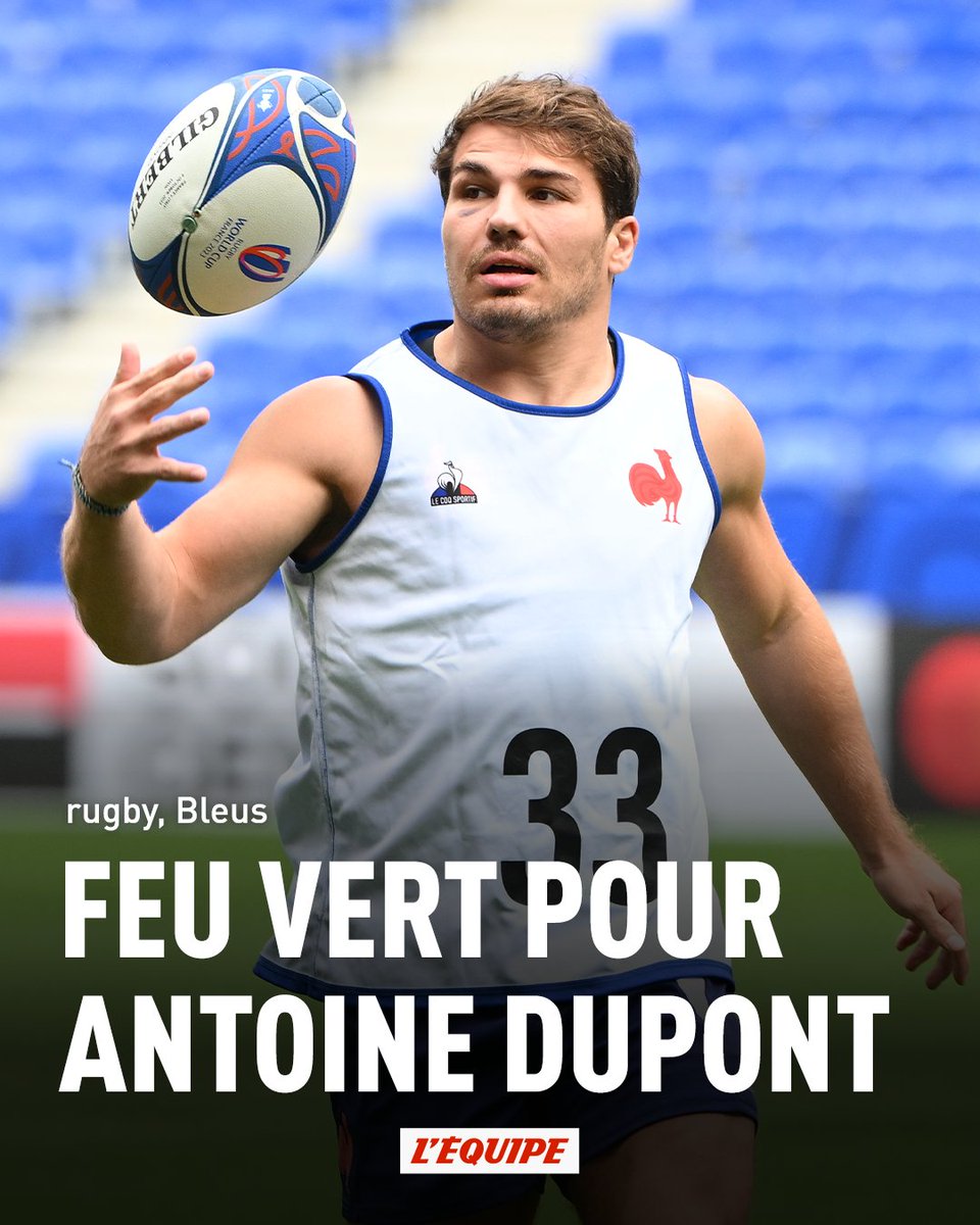 Antoine Dupont obtient l'autorisation de reprendre l'entraînement avec l'équipe de France avant le quart de finale contre l'Afrique du Sud : ow.ly/efO250PUuRm