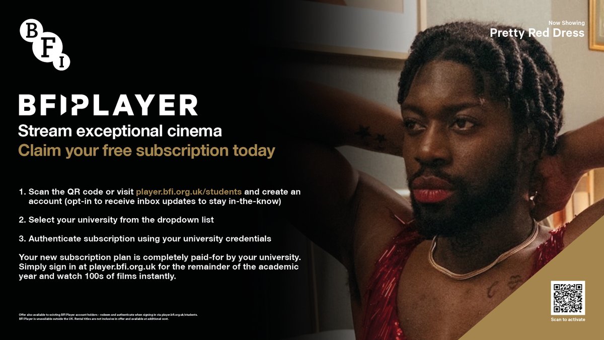 All QMUL Film students: watch the best classic, cult and contemporary cinema throughout the academic year on #BFIPlayer. Sign in to your free subscription today player.bfi.org.uk/students