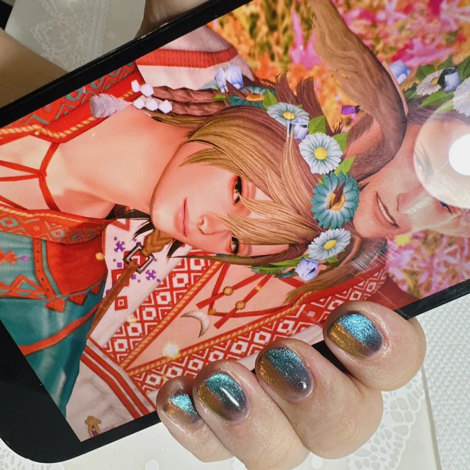 痛くないネイルしました!でも自然と自機服と同じカラーに可愛い