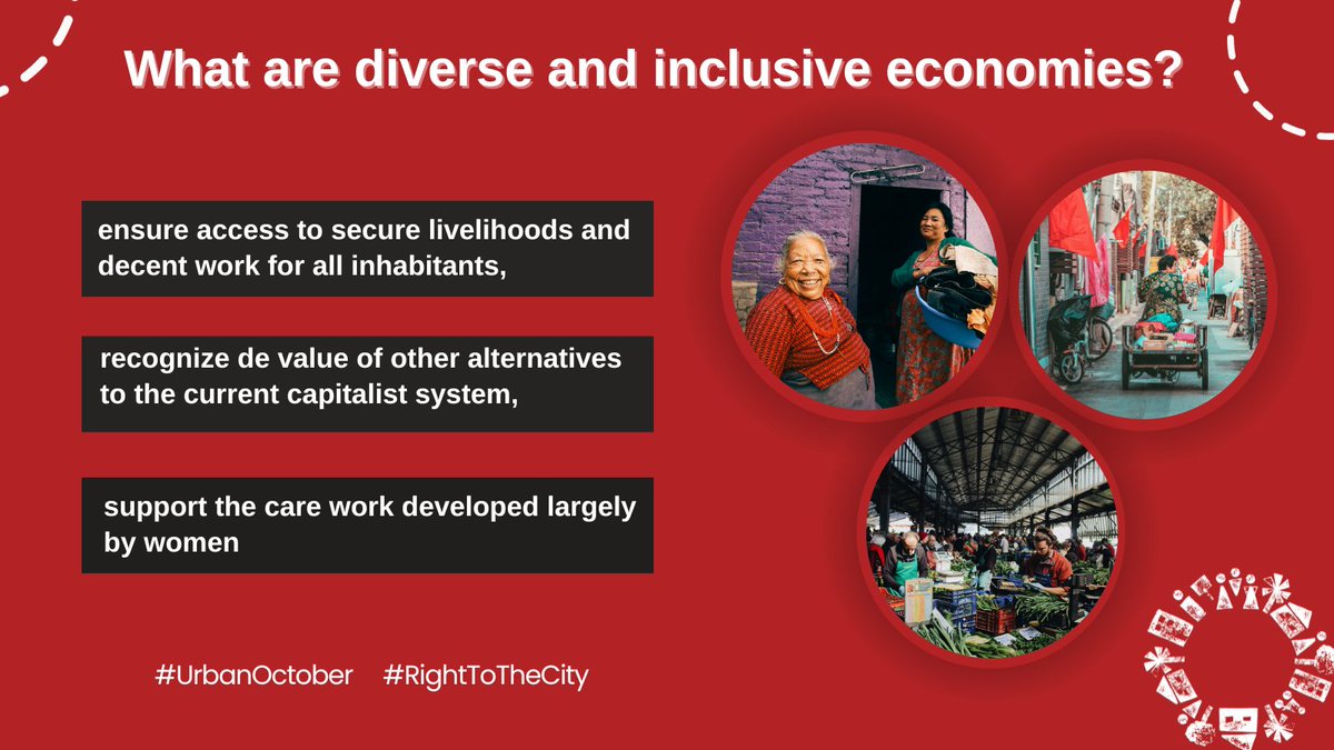 ☝️🏼Hi! We are collecting 🌆🪙Diverse and Inclusive Economies initiatives all over the world that are advancing toward economic models founded on a #HumanRights approach

👀 &amp; share your initiatives: right2city.org/2023-urban-oct…

⚡️Stay tuned on the 26 #UrbanOctober 
#RightToTheCity Day