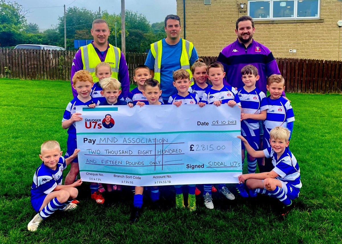 A huge thank you to the team at @siddalrl who organised this year’s Smudger U7s tournament last month. Not only did it inspire over 150 young people with rugby league teaching and fun, it has raised an incredible £2,815 for the @mndassoc 👏🏼👏🏼👏🏼 The money will go to the the