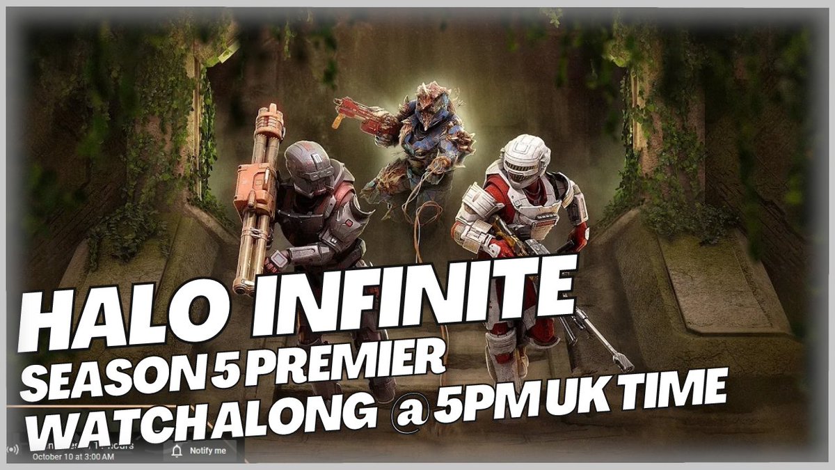 Thiromar's tweet photo. Tonight at 5pm UK Time I'll be streaming the #HaloInfinite premier and live reacting! Hop in and watch with me, share your thoughts on the new season! https://t.co/N1THQfvwEX