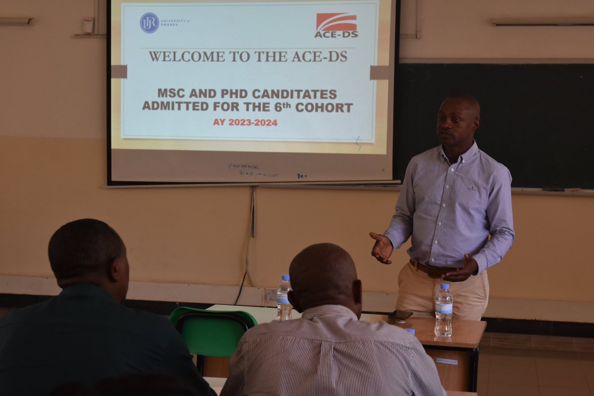 UR_aceds's tweet photo. Happening now: An induction week of the newly admitted Master's &amp; PhD students making the sixth PhD &amp;Msc cohorts kicks off. This is the opportunity to help new comers familiarize with the University teaching&amp; learning environment and ACE-DS in particular. @Ace2Africa @Uni_Rwanda https://t.co/hugESXRLdQ