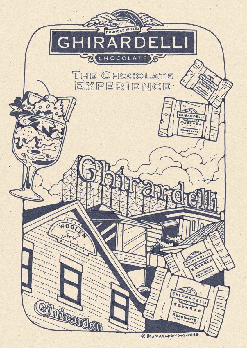 thomasupernova's tweet image. #Inktober day 8: @GhirardelliCho2 its all about chocolate &amp;amp; bay area @sanfranmag @BayAreaTimes #nft #visualjournal