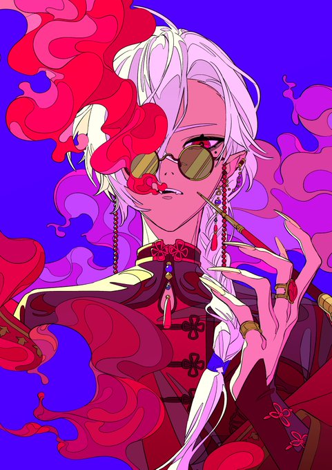 「smoking pipe white hair」 illustration images(Latest)