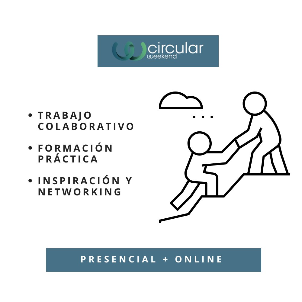 circularweekend's tweet image. ¿Qué te llevarás en #Circularweekend?

📍 Evento presencial en Impact Hub Piamonte
👩🏽‍💻 Programa de Aceleración Circular
🌍 Metodología Ecocanvas

Gracias a nuestros patrocinadores @MAPFRE_ES y @Bankinter el evento es totalmente gratuito. ¡Apúntate! 👉🏽 eventbrite.es/e/registro-cir…