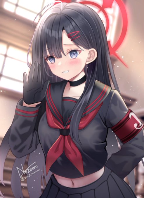 【9日目】 「今日、これから先生ん家に行ってもいいっすか?……なっ、なーんて……」  #1ヶ月チャレンジ #ブルアカ #仲正イチカ
