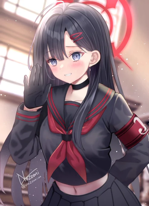 【9日目】 「今日、これから先生ん家に行ってもいいっすか?……なっ、なーんて……」  #1ヶ月チャレンジ #ブルアカ #仲正イチカ