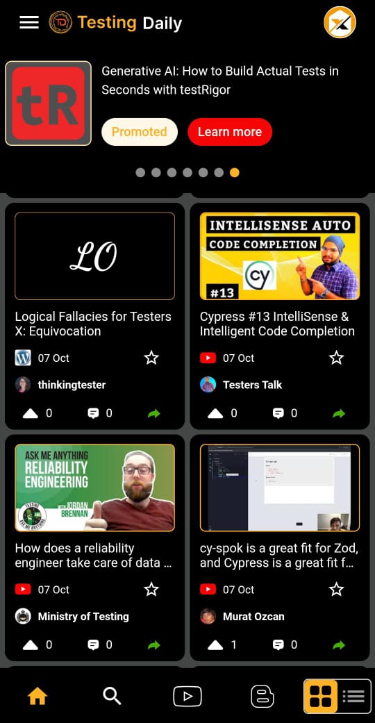 SH_TestingDaily's tweet photo. What’s trending in #SoftwareTesting? ✅
Install the #TestingDaily App &amp; Check it out ⬇️🎉
https://t.co/bWAgr6Gwq8

Congratulations &amp; thanks for creating amazing content for community
@KristinJackvony, @ministryoftest, @MuratKeremOzcan, #Testertalk https://t.co/Pb1fNvugC6