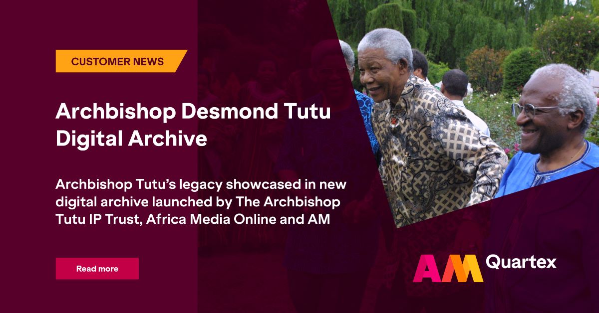 We're honoured to have partnered with @TheDesmondTutu and Africa Media Online @davidalarsen to launch The Archbishop Desmond Tutu Archive, using our digital collections platform AM Quartex to showcase his legacy for future generations. okt.to/Vu7Zaj