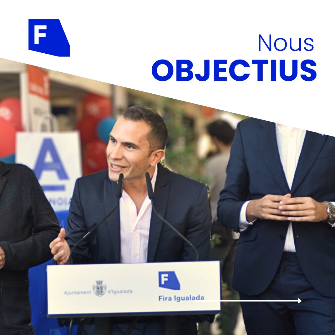 firaigualada's tweet photo. Encarem una nova presidència de la mà d'Ivan Sánchez amb 3 objectius clars a assolir, des de la il·lusió i l'empenta per a crear un nou concepte de fires integrador i engrescador per a tothom 😊 Ens acompanyes en aquest nou camí? 😉
#firaigualada #noupresident #nousobjectius https://t.co/DBvbwUEU1f