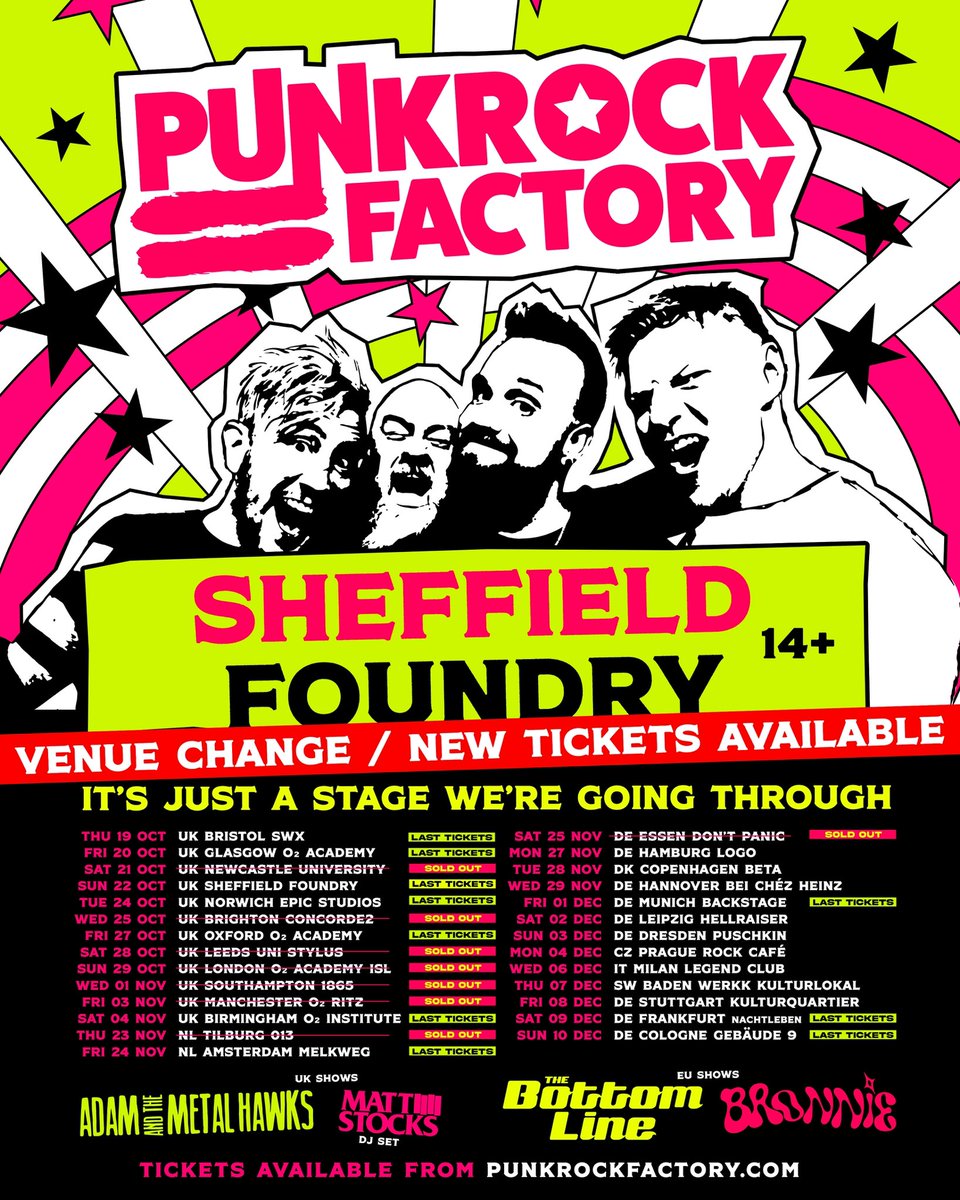 punkrockfactory's tweet photo. A small amount of tickets have now been released for our Sheffield show at Foundry exclusively with Seetickets.

https://t.co/qs5i0KEuZG https://t.co/o5ABVwyBCX