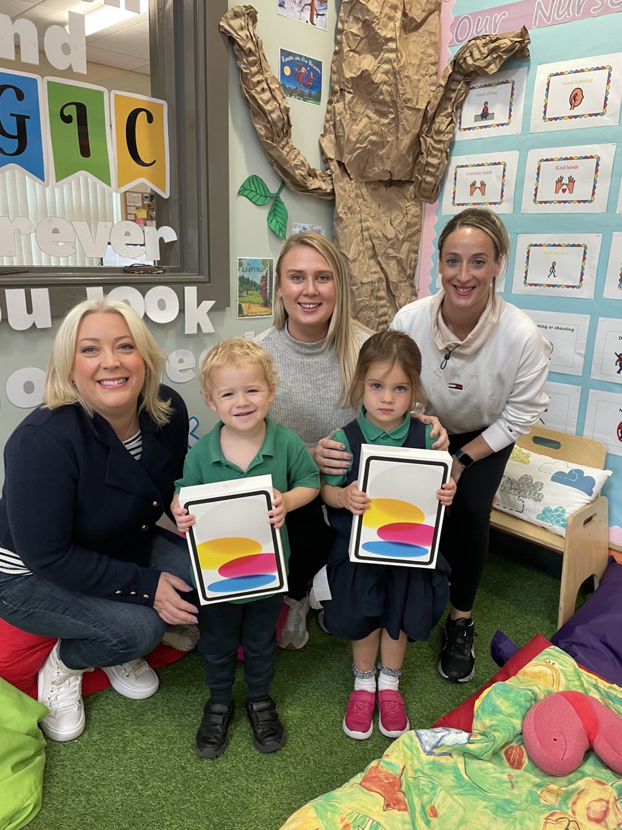StNewcastle's tweet photo. Official Opening of New Nursery Sensory Room!
Many thanks to the PSG for fully funding and opening our new state-of-the-art sensory room in the Nursery Unit. Pictured we have Julie-Ann Carr and Claire Barr, from the Parent Support Group, with Miss Conaghan, Nursery Teacher. https://t.co/SWZsdz2Vde