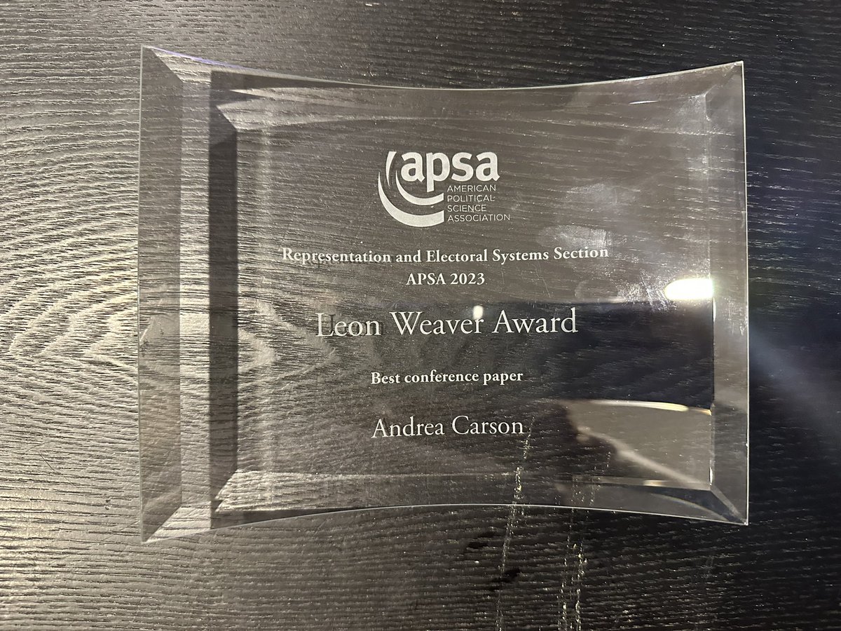 Andrea Carson (@andrea_carson) on Twitter photo It arrived!!! ❤️ Super thrilled to win the Leon Weaver award at @APSA 2022 for the best paper in representation and electoral systems with my fabulous colleagues <a href="/leahruppanner/">Prof. Leah Ruppanner</a> <a href="/tim_gravelle/">Tim Gravelle</a> and Lia Costa. #montreal was a brilliant meeting. <a href="/APSAtweets/">APSA</a> <a href="/latrobe/">La Trobe University</a> <a href="/WLIAus/">Women's Leadership Institute Australia</a> It arrived!!! ❤️ Super thrilled to win the Leon Weaver award at @APSA 2022 for the best paper in representation and electoral systems with my fabulous colleagues <a href="/leahruppanner/">Prof. Leah Ruppanner</a> <a href="/tim_gravelle/">Tim Gravelle</a> and Lia Costa. #montreal was a brilliant meeting. <a href="/APSAtweets/">APSA</a> <a href="/latrobe/">La Trobe University</a> <a href="/WLIAus/">Women's Leadership Institute Australia</a>
