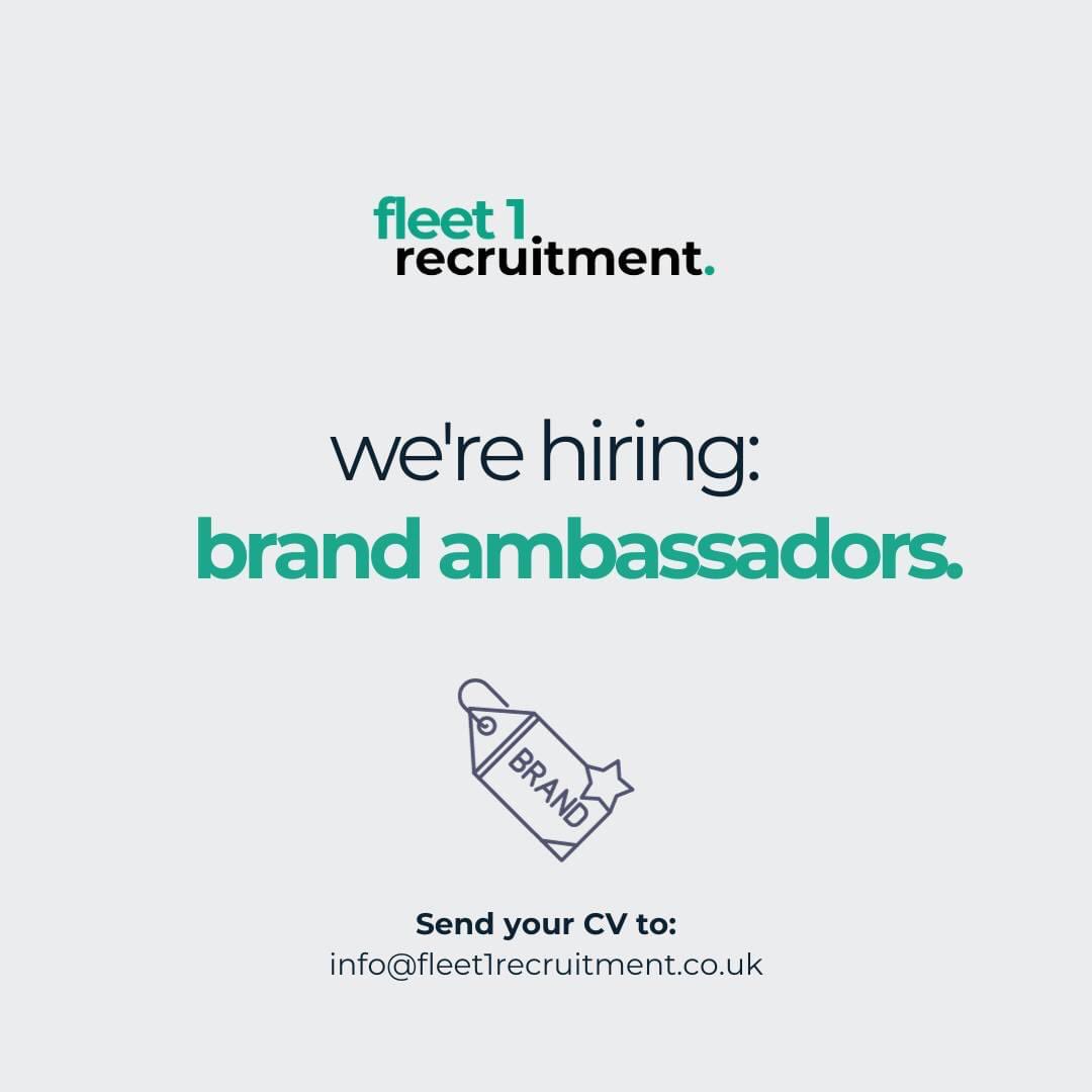 fleet1recruit's tweet photo. 𝙒𝙚'𝙧𝙚 𝙝𝙞𝙧𝙞𝙣𝙜 Brand Ambassadors ✔️

Apply online: https://t.co/OSKzMLUNYW https://t.co/WbhvVkVers
