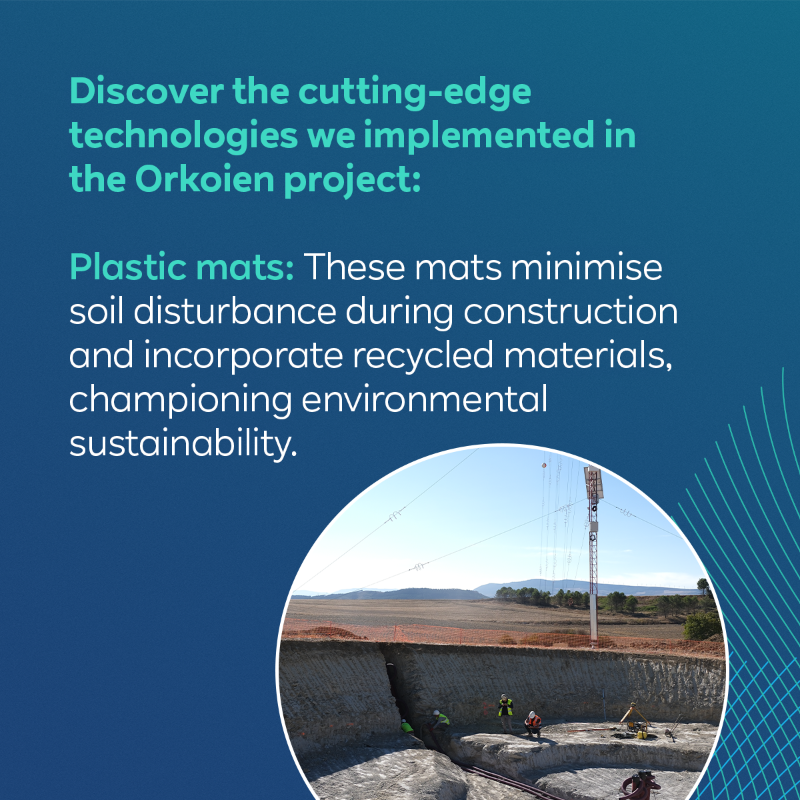 RWE_AG's tweet photo. RWE commissions the Orkoien onshore wind project in Spain, pioneering two innovative technologies: plastic mats in construction &amp; a SF6-free switchgear.
