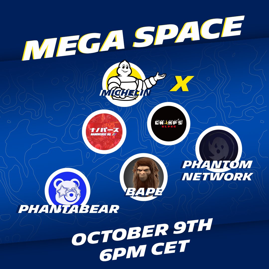Calling all NFT diggers! Join us Today at 6pm CET for a mega space with the founders of @projectPXN @nanoverseHQ @Chimps_Bananas @PhantaBearClub @bapetaverse This is your chance to learn about the latest updates from these exciting projects, and to ask your burning questions