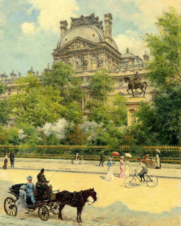 Louis Béroud.
Place du Louvre 
1902. Paris