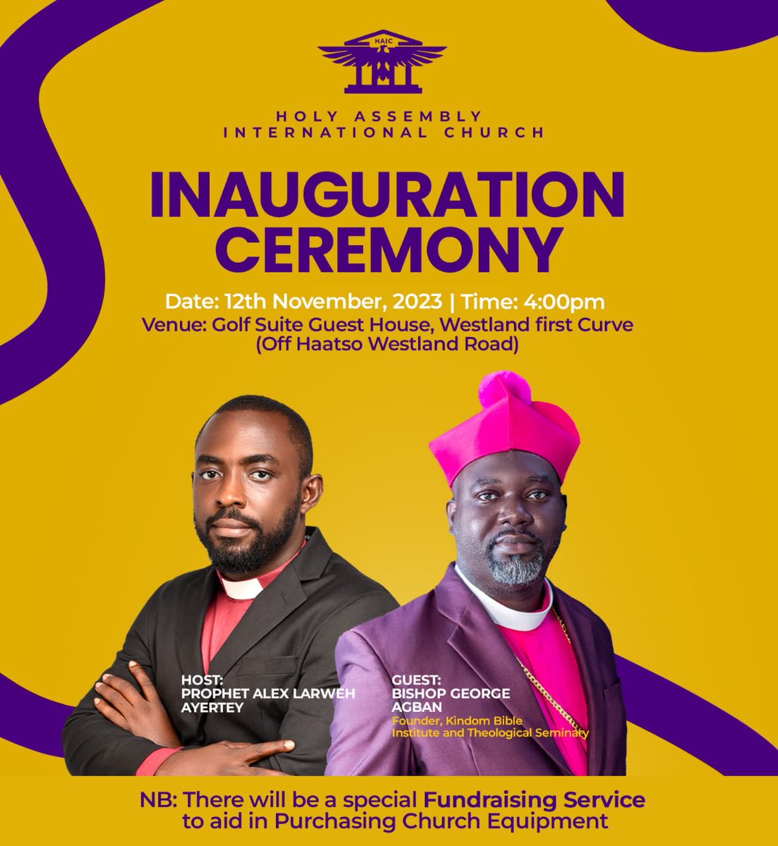 Bishop_GeorgeA's tweet photo. On the 12th of November 2023, I will be at Holy Assembly Int. Church to officially inaugurate the church. The church is headed by Prophet Alex Ayertey, an ALUMNUS of KBITS, whom I ordained as a prophet on the 3rd of December 2022. https://t.co/fT7PPm9RP9