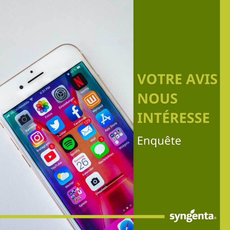 SyngentaFrance's tweet photo. [#VotreAvisNousInteresse 🎙️]

Nous aimerions avoir vos avis et commentaires sur les réseaux sociaux Syngenta France.

🤝 Pour cela nous vous proposons une courte enquête pour partager votre expérience. 

Pour répondre, cliquez ici 👇