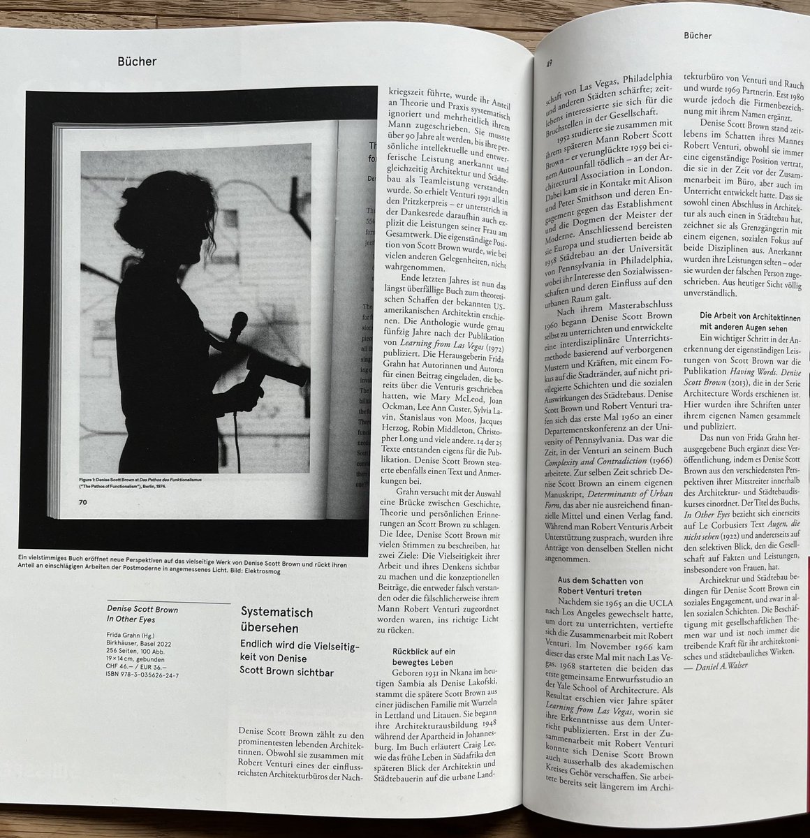 Daniel_A_Walser's tweet photo. Mein Artikel über das Buch von @fridagrahn  über Denise Scott Brown publiziert in @werkbauenwohnen  Ein wichtiges Buch über eine der wichtigsten international tätigen Architektinnen nach dem zweiten Weltkrieg. #DeniseScottBrown https://t.co/aktkV19pxF