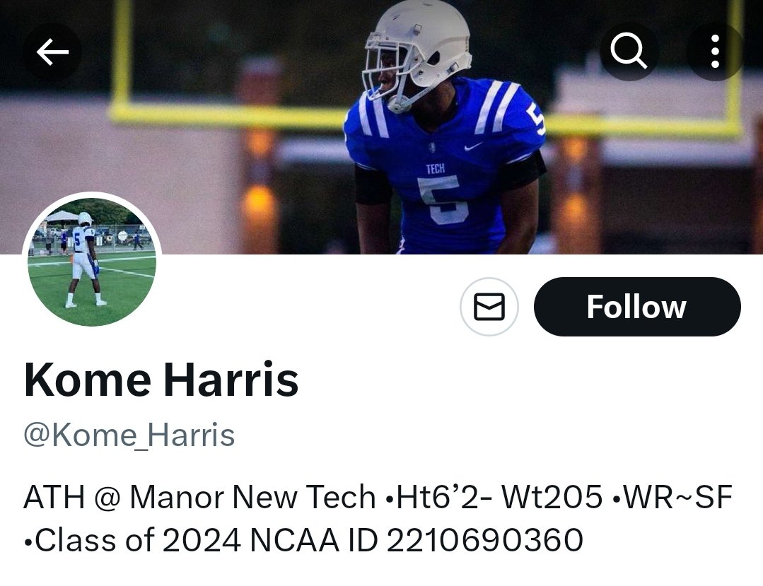 toby_lux's tweet photo. @Kome_Harris is grown man size and killin it! Only averaging over 33yards/catch!! Got the size! Making the Plays! You may want to get 👀 on this guy!
https://t.co/FjXqIpLZDz
@DmvSportsLive6 https://t.co/Bm0VY7EGiO