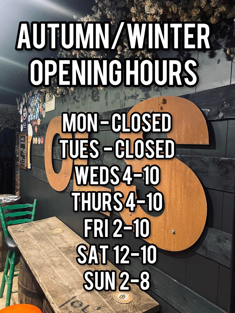 NEW OPENING HOURS || 

Now open until 10pm Wednesday + Thursday 🍺🥃🍷🍾🍸 

#newopeninghours #olsbierandmore #tameside #stalybridge #thedenfordrinks #keepitlocal #supportindependent