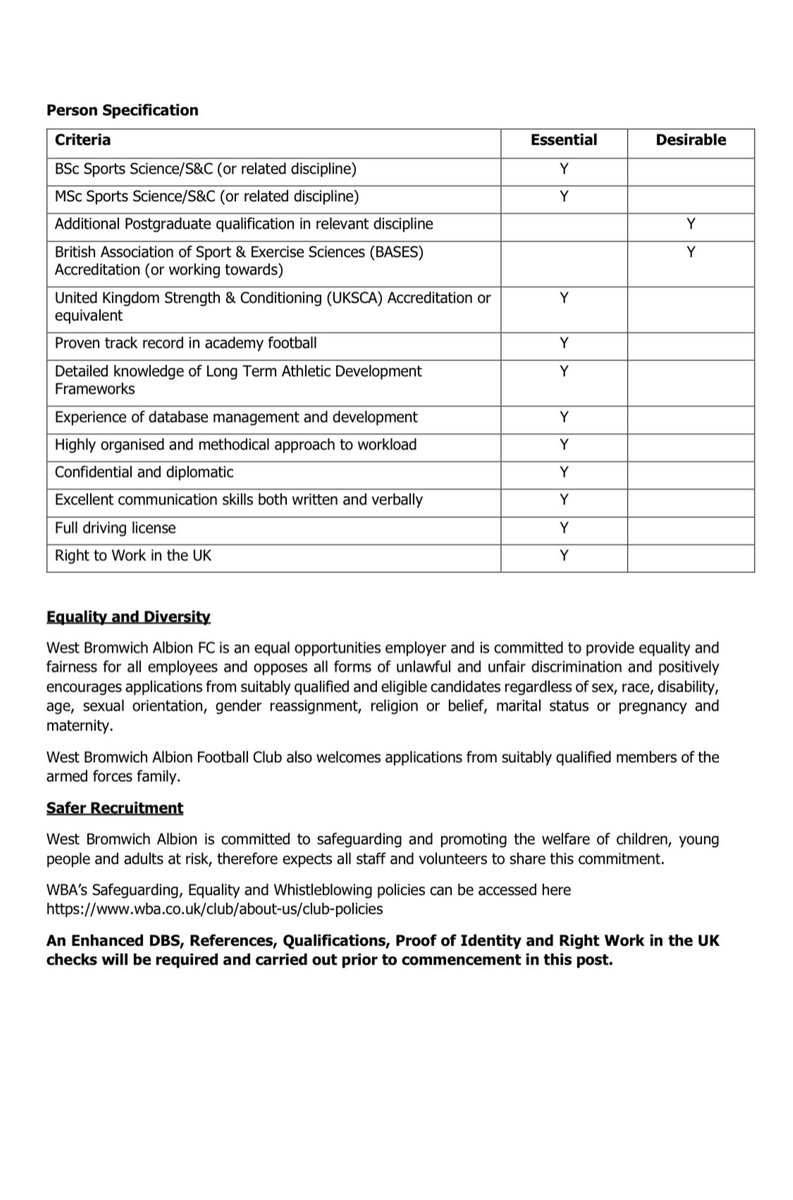 Tom Page (@tompage_7) on Twitter photo 📣 Great role available here <a href="/WBA/">West Bromwich Albion</a> in the Academy Performance Team within a progressive and forward thinking club…
irecruit.efl.com/vacancies/207/… 📣 Great role available here <a href="/WBA/">West Bromwich Albion</a> in the Academy Performance Team within a progressive and forward thinking club…
irecruit.efl.com/vacancies/207/…