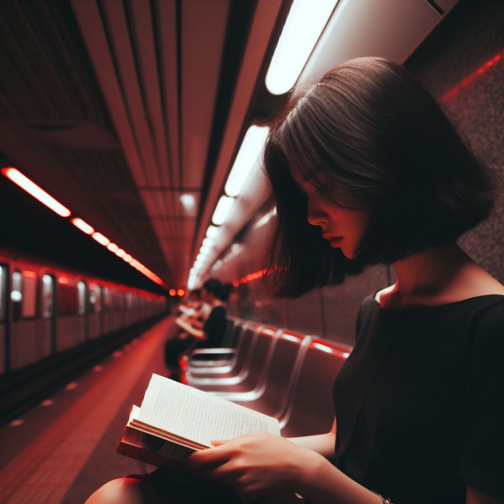 psadowski_'s tweet photo. Trying something new today.

Using #DALLE3 to create some #portrait looking pictures of a woman reading a book in the metro underground #aigirls #AIart #AIArtworks #AIcommunity #AI https://t.co/o71JN57j9C