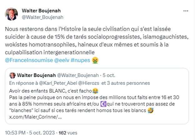 Walter_Boujenah's tweet photo. Ces députés incultes ANTI🇫🇷✡️✝️#LFI qui cautionnent les terroristes jihadistes (ne pas vexer leur électeurs) existent à cause du Droit du sol, binationalité et droit de vote donné même aux ennemis de la 🇫🇷
#EJLIMM #EJLJUST
https://t.co/uL4AumiGzw
https://t.co/4OJMUkg9XW https://t.co/VTZRfK5BKe