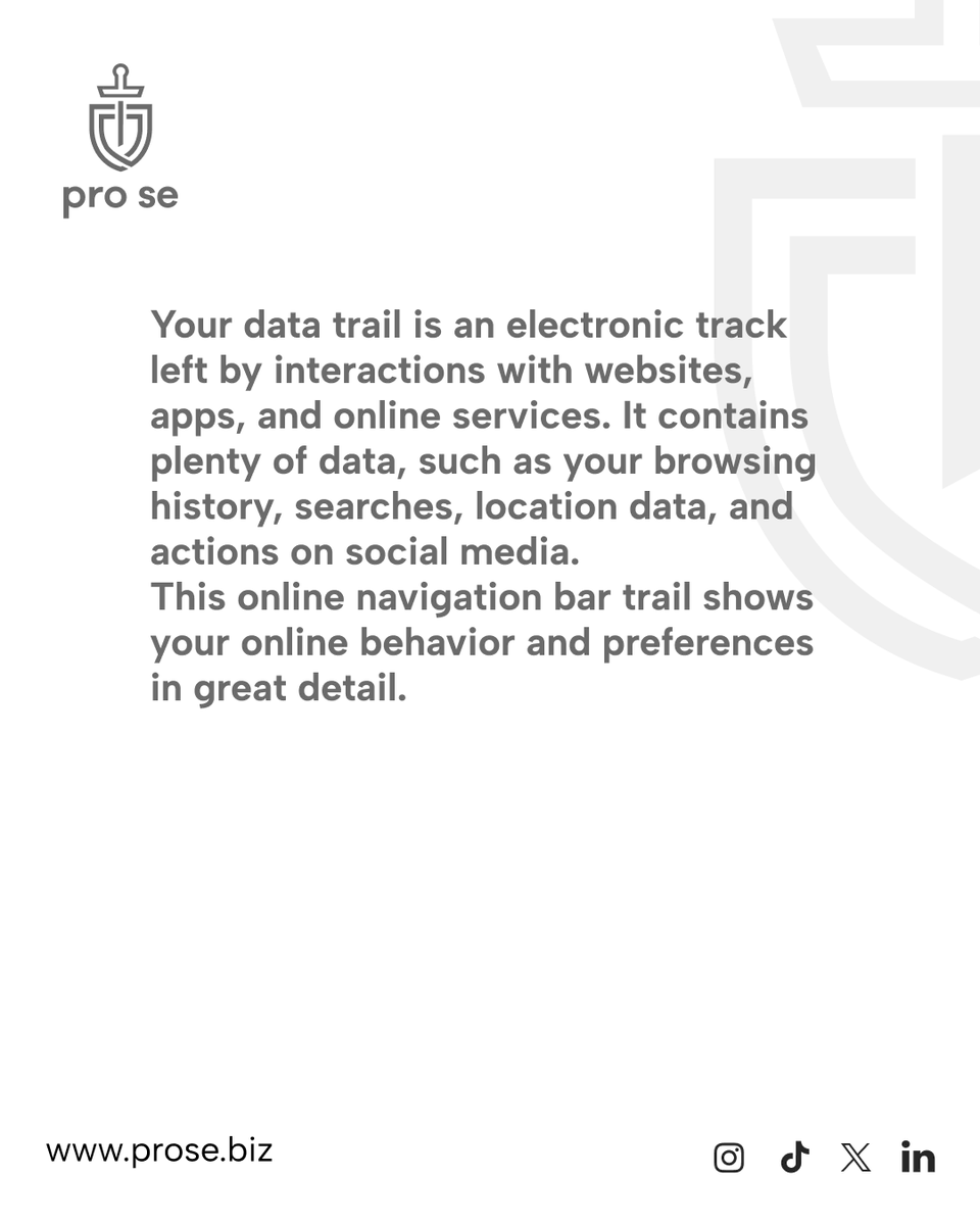 ProSe_Privacy's tweet image. By controlling this online open space with knowledge and caution, you can enjoy the benefits of the online world while protecting your private info and maintaining control over your data trail.

#datatrail #informationdlead #importanceofdata #prose