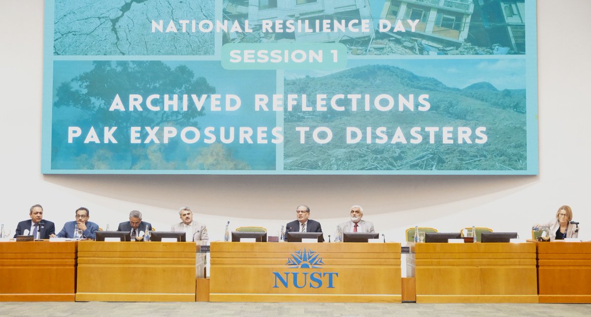 ndmapk's tweet photo. 1. Today, NDMA organized a Seminar on National Resilience Day at NUST. The first session titled "Archived Reflections - Pak's Exposures to Disasters", focusing on the lessons learned from past disasters & challenges faced by Pak in disaster management.
#DisasterResilientPakistan https://t.co/MivExSRo2m