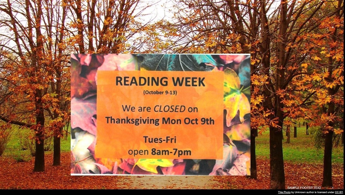 UPEILibrary's tweet image. Happy Thanksgiving Weekend! 🍂

#RobertsonLibrary #UPEI