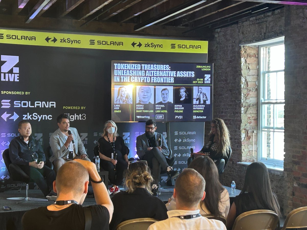 CEO, @A_gutierro on stage at #ZebuLive in #London last week!

💡 'Tokenized Treasures: Unleashing Alternative Assets in the Crypto Frontier'

Some key discussion points from the panel:

🔹The desire to enhance transparency and streamline investments across various sectors through…