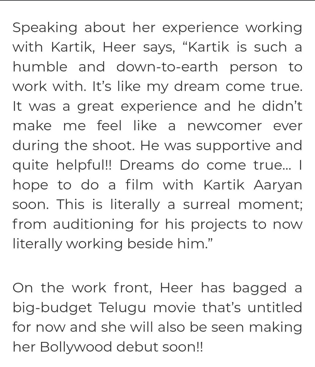 Actress #heerachhra on working with kartik Aaryan on #knorr soup ad, Lots of love from kartik Aaryan fans🤍🤗