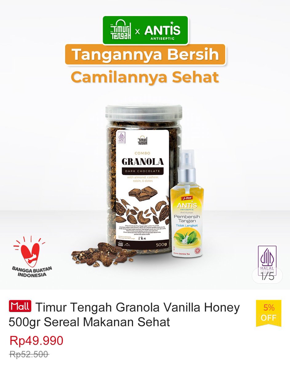 discountfess's tweet photo. Granola enak, tinggi serat dan viral di TikTok. Beli ini gratis Antis Jasmine Tea. Bisa beli di Shopee https://t.co/tDBtGqvNSH https://t.co/uClKHtCrjh