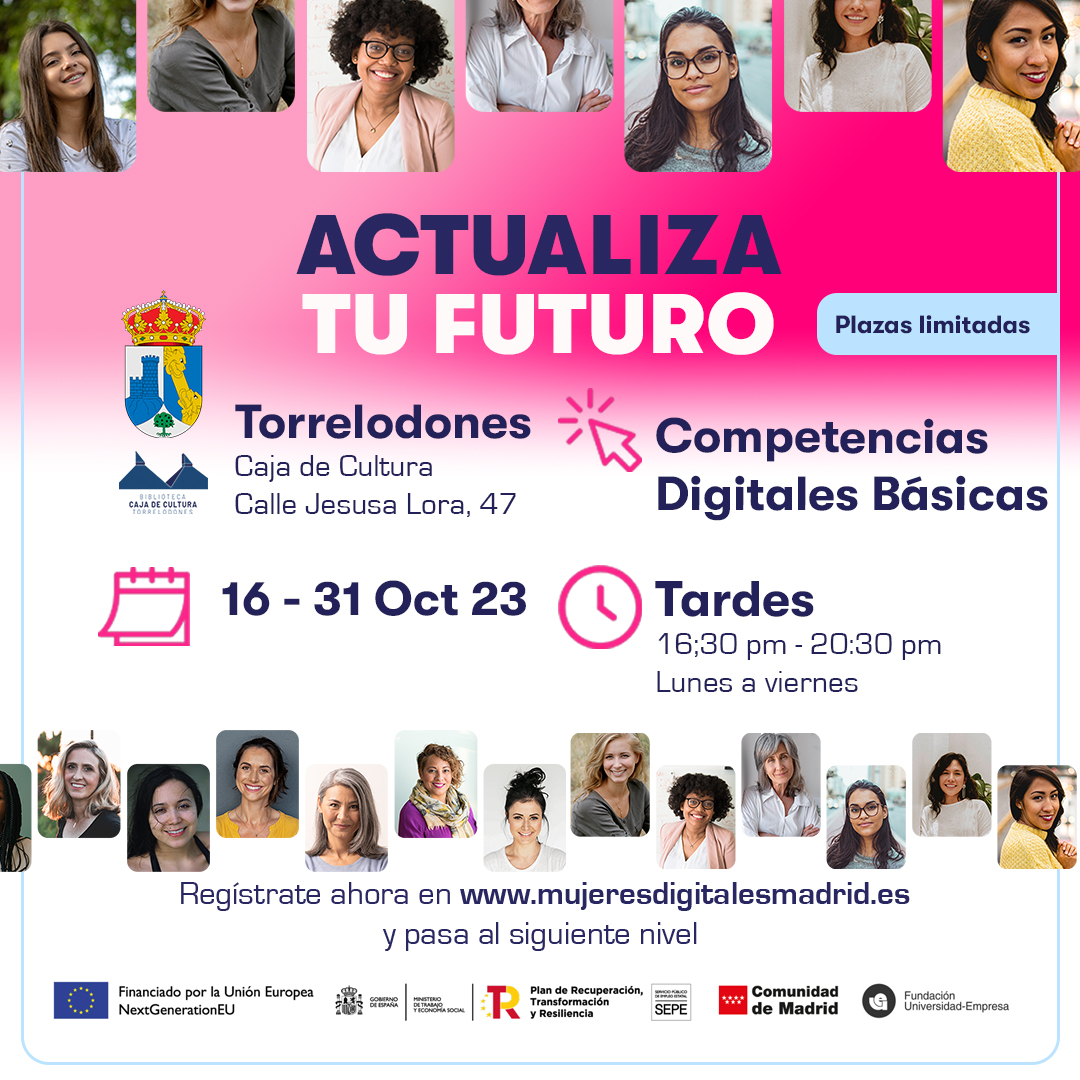 ayto_torre's tweet photo. 📍¡Toma nota!

La Fundación Universidad Empresa en colaboración con la Concejalía de Desarrollo Local, ofrecen formaciones digitales para mujeres.

📅 Comenzarán el próximo 16 de octubre

#AyuntamientoTorrelodones #Torrelodones #DesarrolloLocal #FormacionDigital https://t.co/Mk5z3I18b5