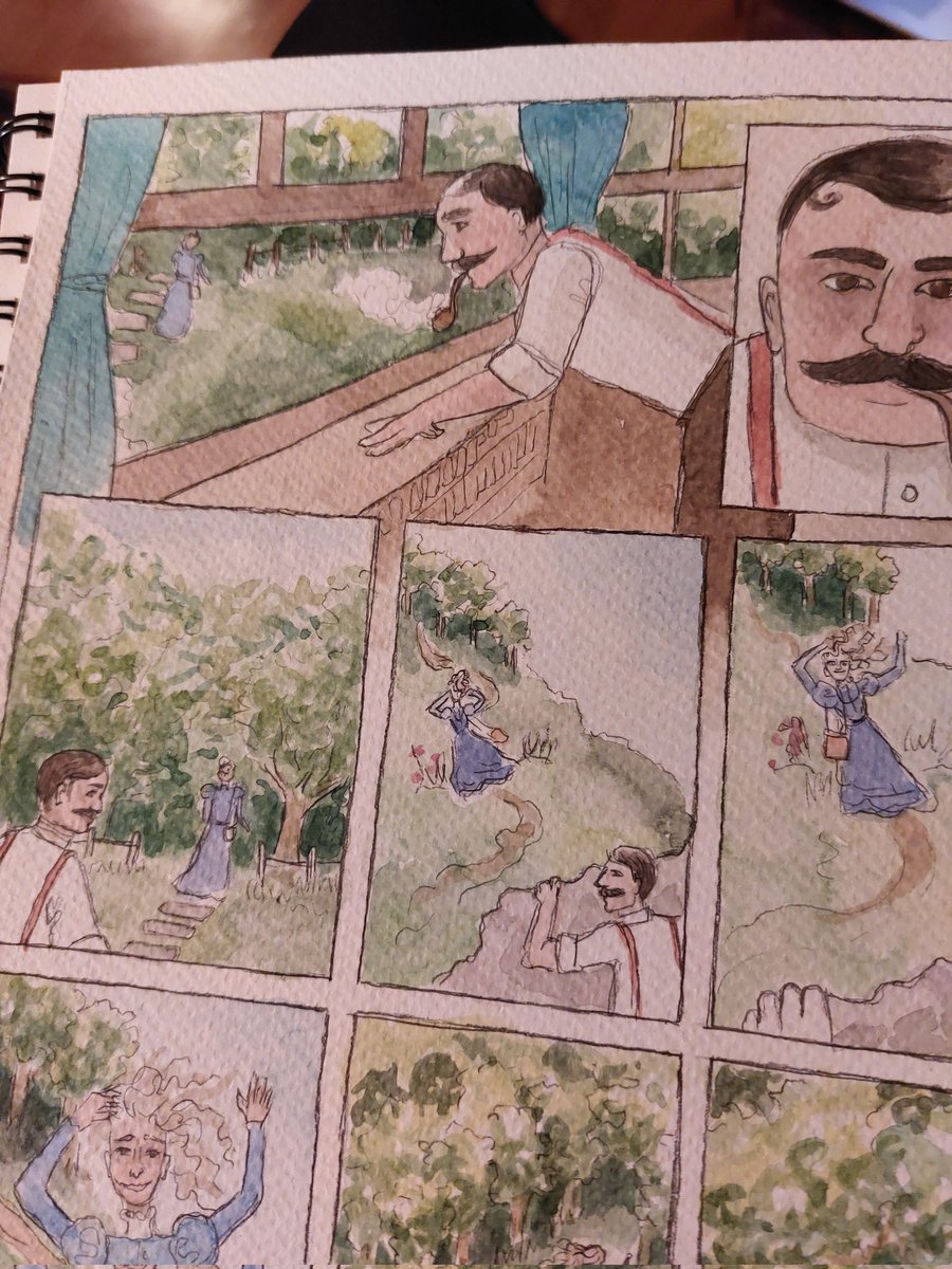 clarefoleyart's tweet photo. "Increasingly, he saw less and less of Sylvia. The woods seemed to draw her in..." 🌳

 Available to buy for the month of October as part of @sbcomicsfair ✨️

https://t.co/GfLEAb0XrT

#Saki #comics #irishcomics #irishart #watercolors #illustration https://t.co/37WGEHSIeN